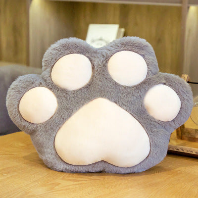 Shopi Vella semi surrounded cushion office chair in gray and white paw shape plush design