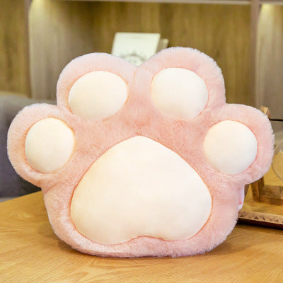 Shopi Vella pink plush semi surrounded cushion office chair shaped like a paw for home storage