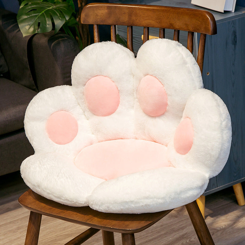 Shopi Vella semi surrounded cushion office chair in white and pink plush paw design for home storage