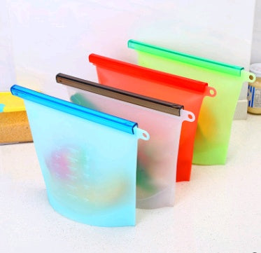 Shopi Vella colorful silicone food storage bag set with resealable tops for kitchen organization