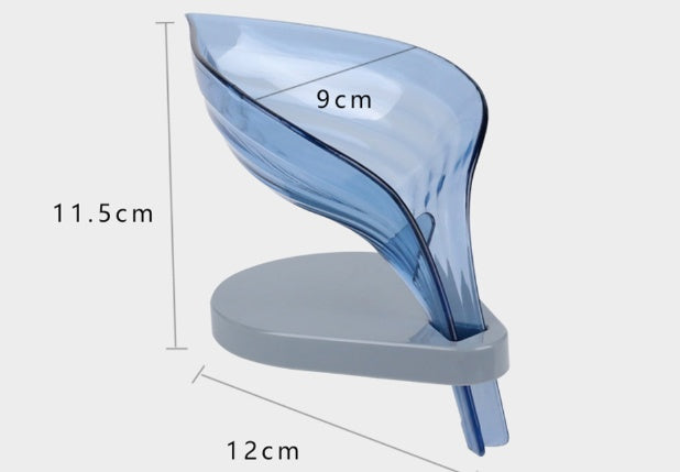 Shopi Vella sink sponge drain box in translucent blue with gray base for bathroom storage organization