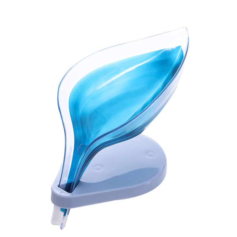Shopi Vella blue and clear sink sponge drain box for bathroom storage and sponge drying