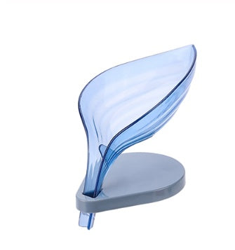 Shopi Vella blue sink sponge drain box for bathroom storage with a sleek leaf design