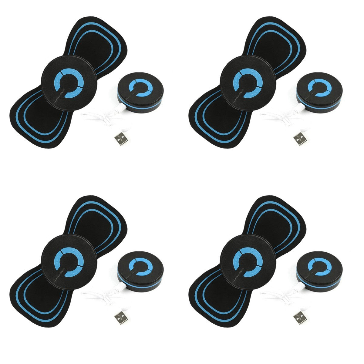 Shopi Vella smart cervical spine massager with USB charging cable and black blue design for home storage