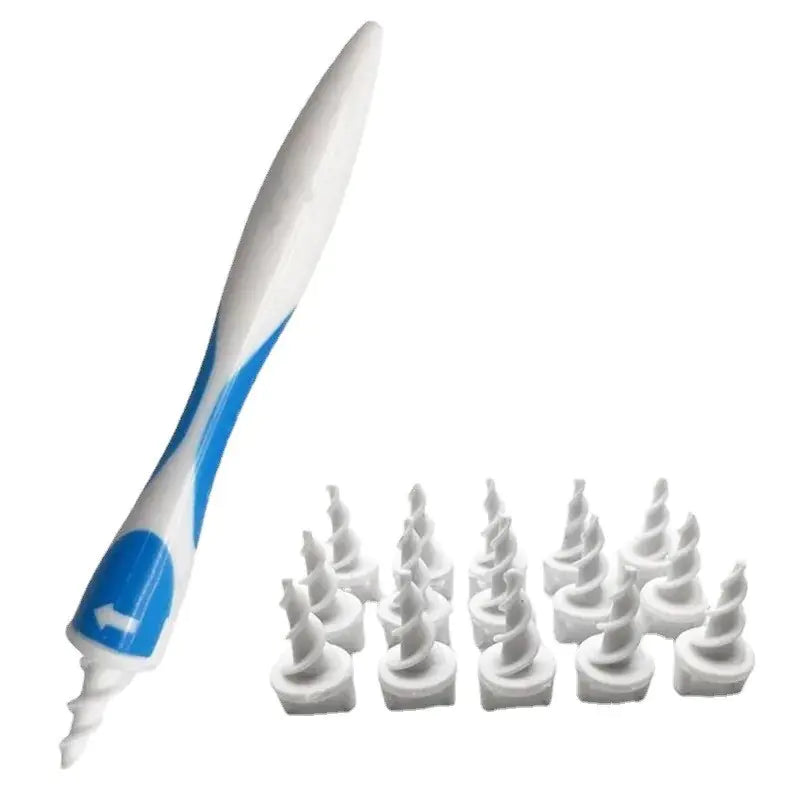 Smart silicone ear wax remover with multiple white spiral tips for safe ear cleaning