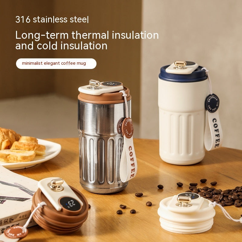 Shopi Vella smart thermal coffee mug made of 316 stainless steel with long-term thermal and cold insulation