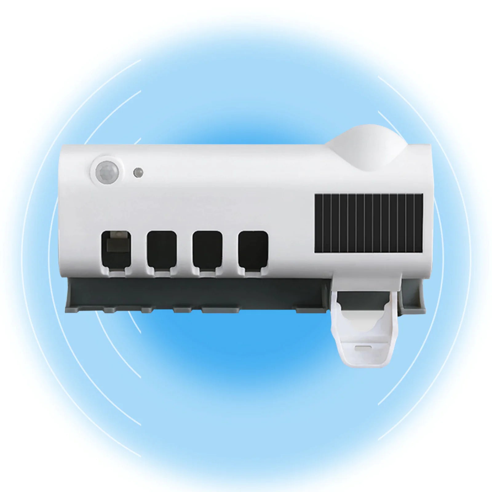 White smart UV toothbrush sterilizer with multiple slots and compact design for efficient sterilization