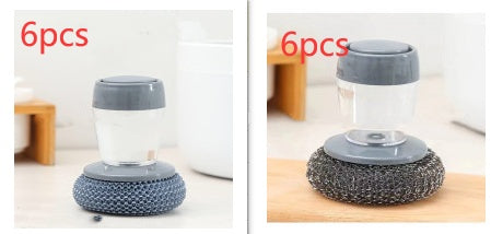 Shopi Vella soap dispensing kitchen brush set of 6 with scrubber for efficient kitchen cleaning