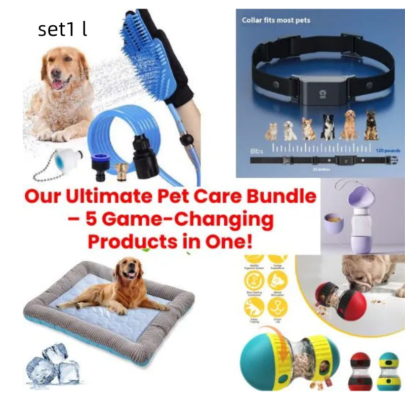 Soft dog cooling blanket for summer included in ultimate pet care bundle with grooming tools and pet collar