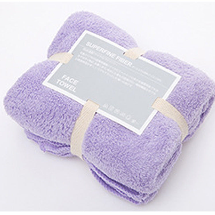 Soft purple face towel from Shopi Vella, a soft yoga towel for sweat absorption and bathroom storage