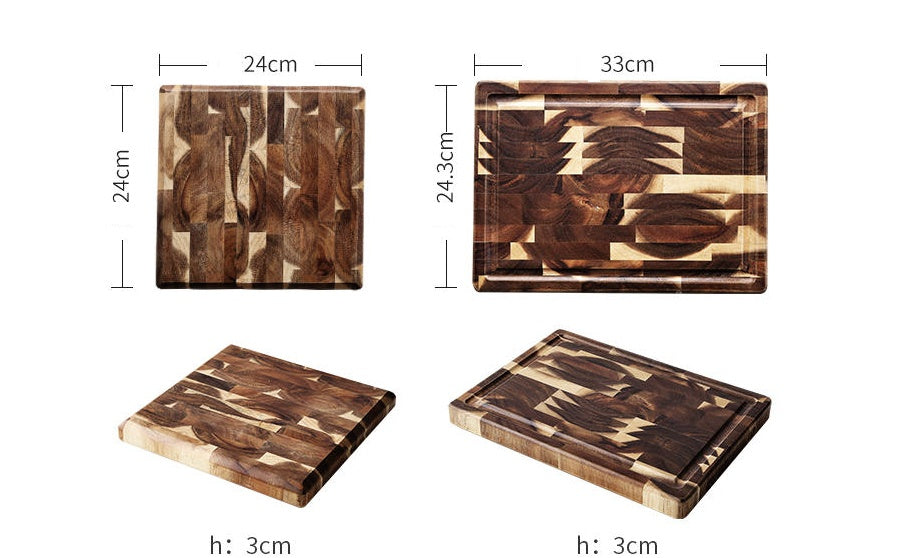 Shopi Vella solid wood cutting board set with two sizes and thickness of 3cm for versatile kitchen use