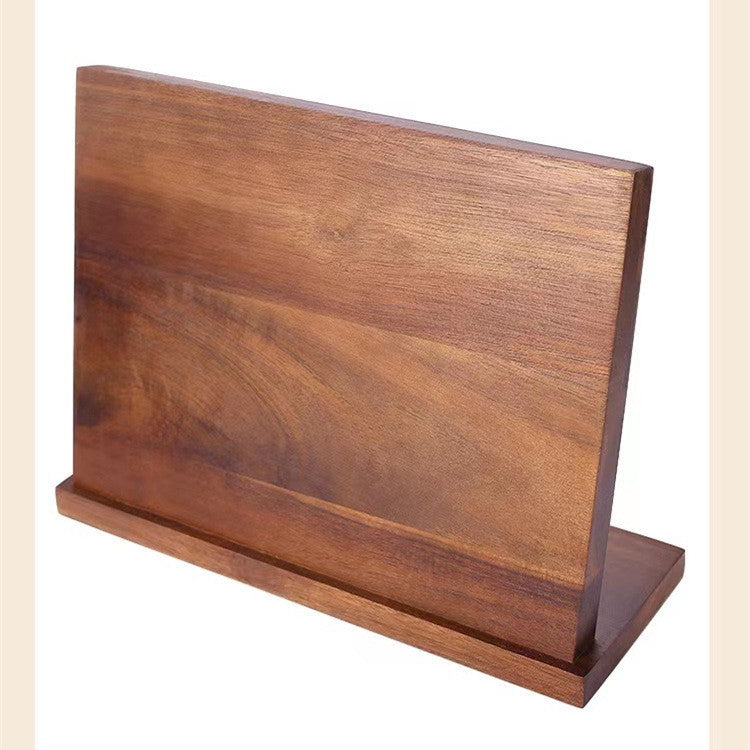 Shopi Vella solid wood magnetic knife holder with smooth natural wood finish for kitchen storage