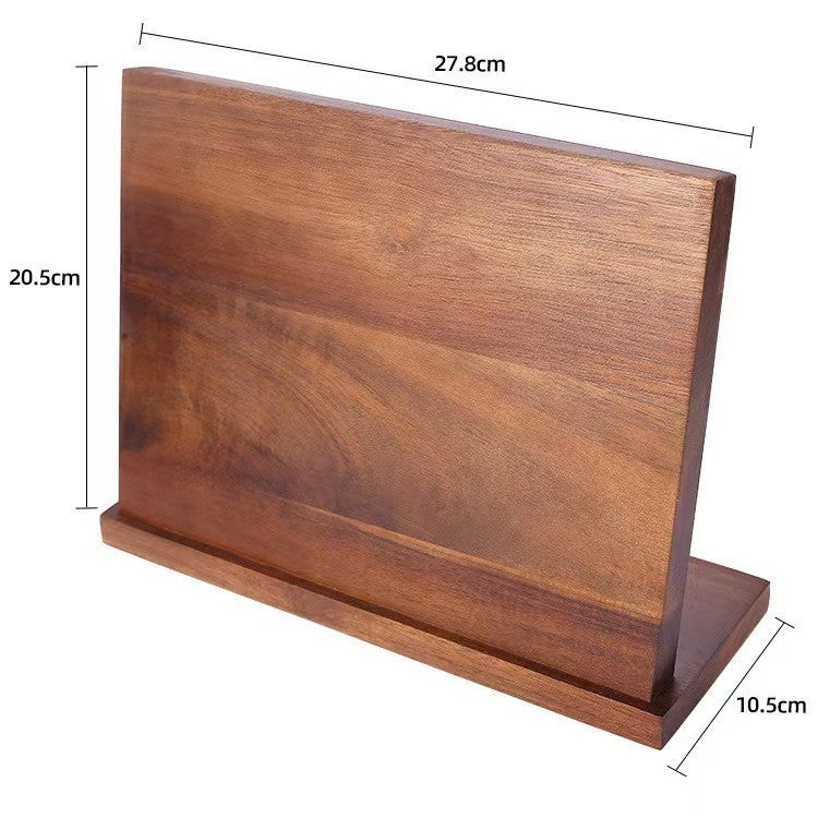 Shopi Vella solid wood magnetic knife holder with durable natural wood finish and compact dimensions