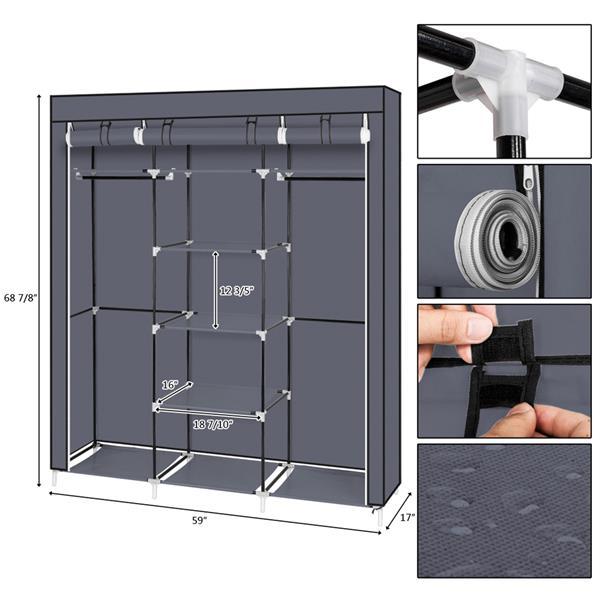 Shopi Vella space saving bedroom wardrobe solution with shelves and hanging rods for organized clothing storage