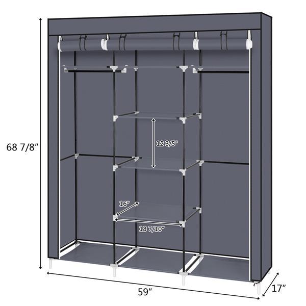 Shopi Vella space saving bedroom wardrobe solution with multiple shelves and hanging rods for clothes storage