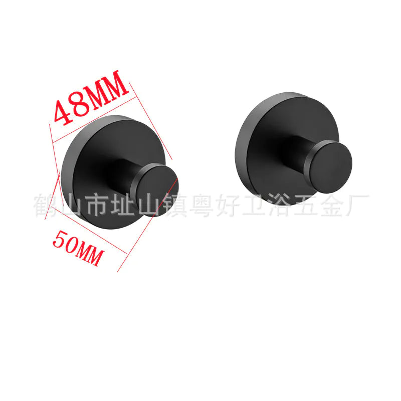 Black square coat hook for home organization with compact 48mm by 50mm design
