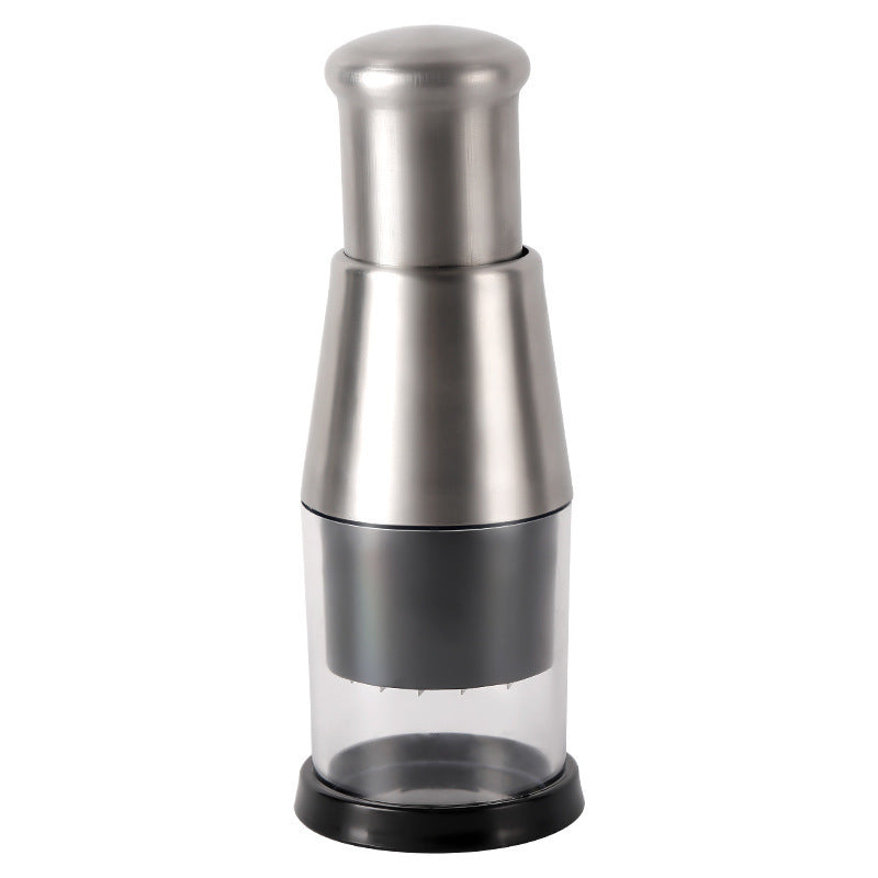 Shopi Vella garlic crusher onion chopper with stainless steel top and clear container for kitchen use