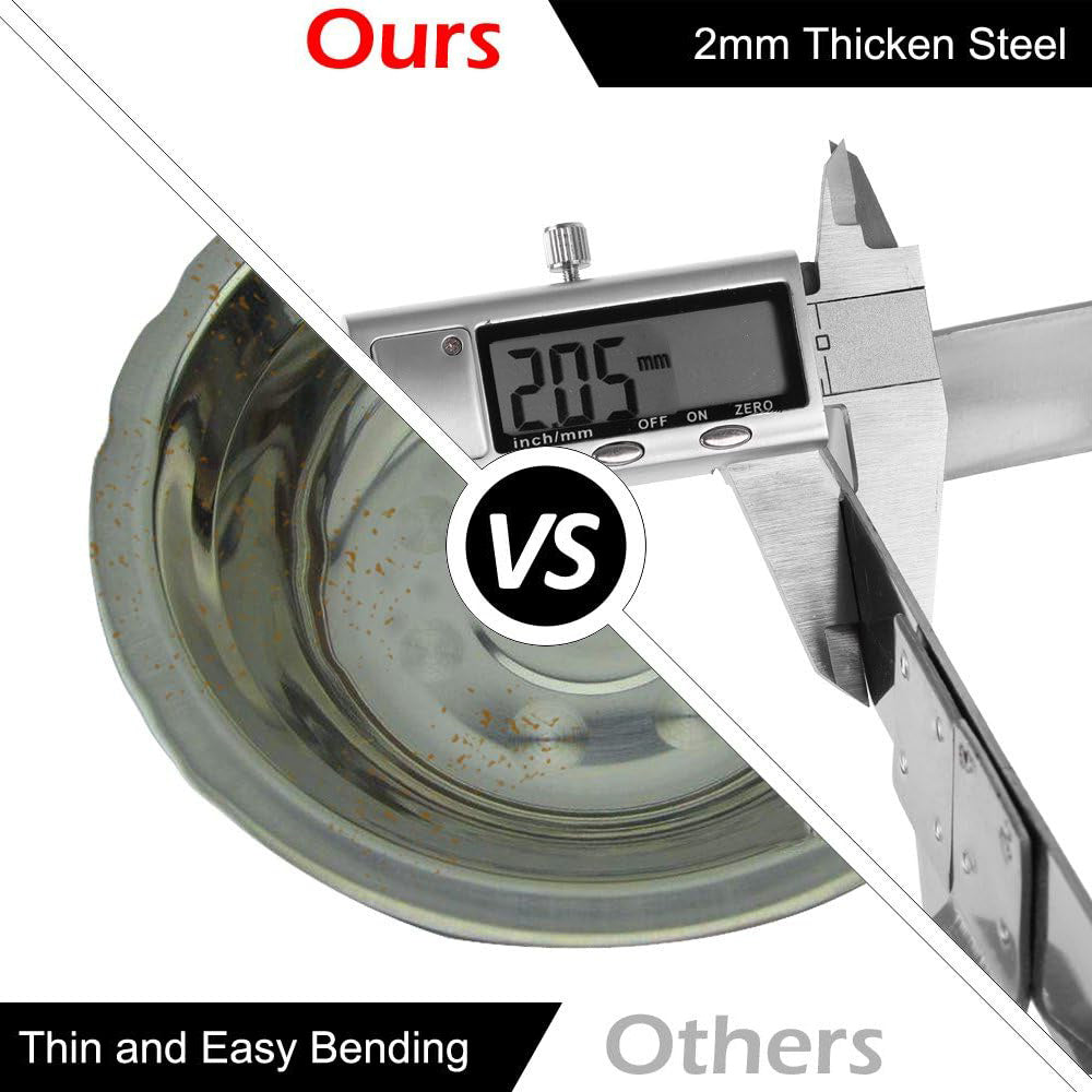 Comparison of stainless steel buffet chafing dishes showing 2mm thick steel on Shopi Vella cooking stove