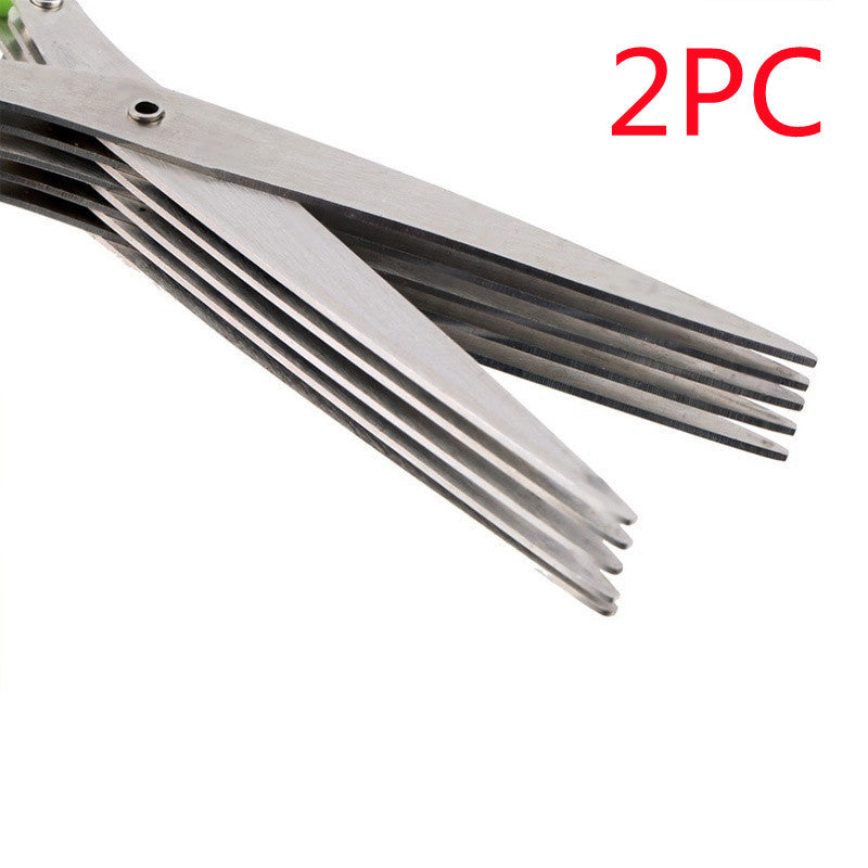 Shopi Vella stainless steel herb scissors with multiple blades for easy herb cutting 2-piece set