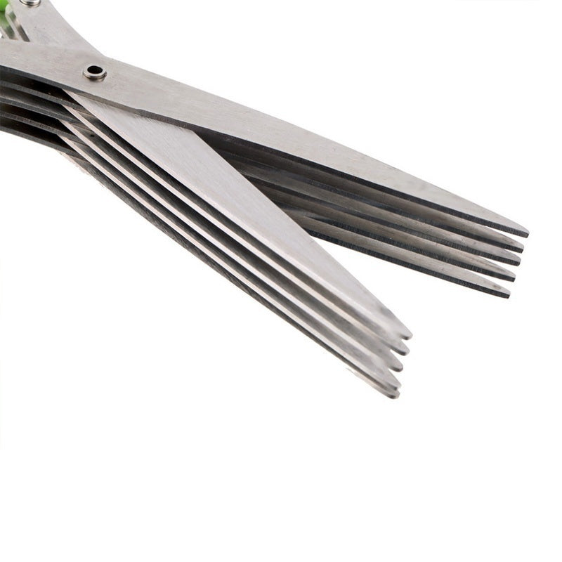 Shopi Vella stainless steel herb scissors with multiple blades for easy herb chopping in kitchen storage