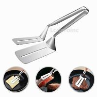 Shopi Vella stainless steel kitchen tongs with dual flat heads for flipping and grilling food