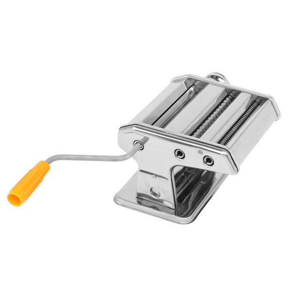 Shopi Vella stainless steel manual laminating machine with orange handle for pasta making