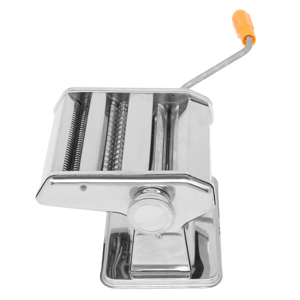 Shopi Vella stainless steel manual laminating machine for rolling and cutting dough with orange handle
