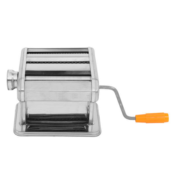 Shopi Vella stainless steel manual laminating machine for cooking with orange handle crank