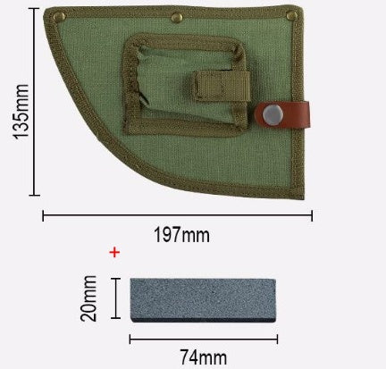 Green protective sheath and sharpening stone for stainless steel meat cleaver with dimensions