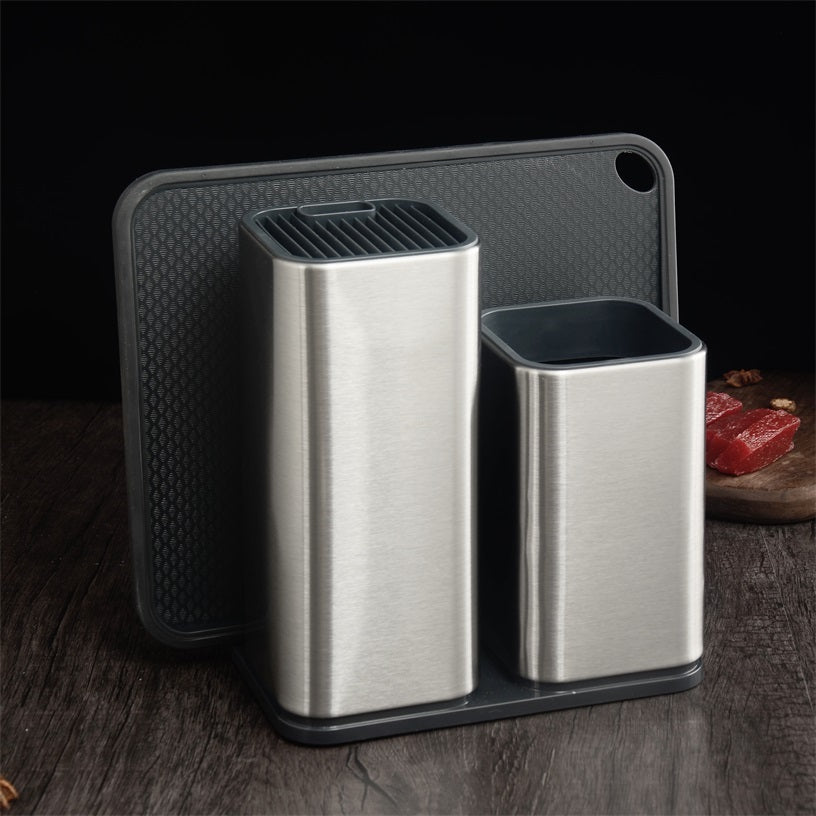 Shopi Vella stainless steel multifunctional tool organizer for kitchen with knife block and utensil holder