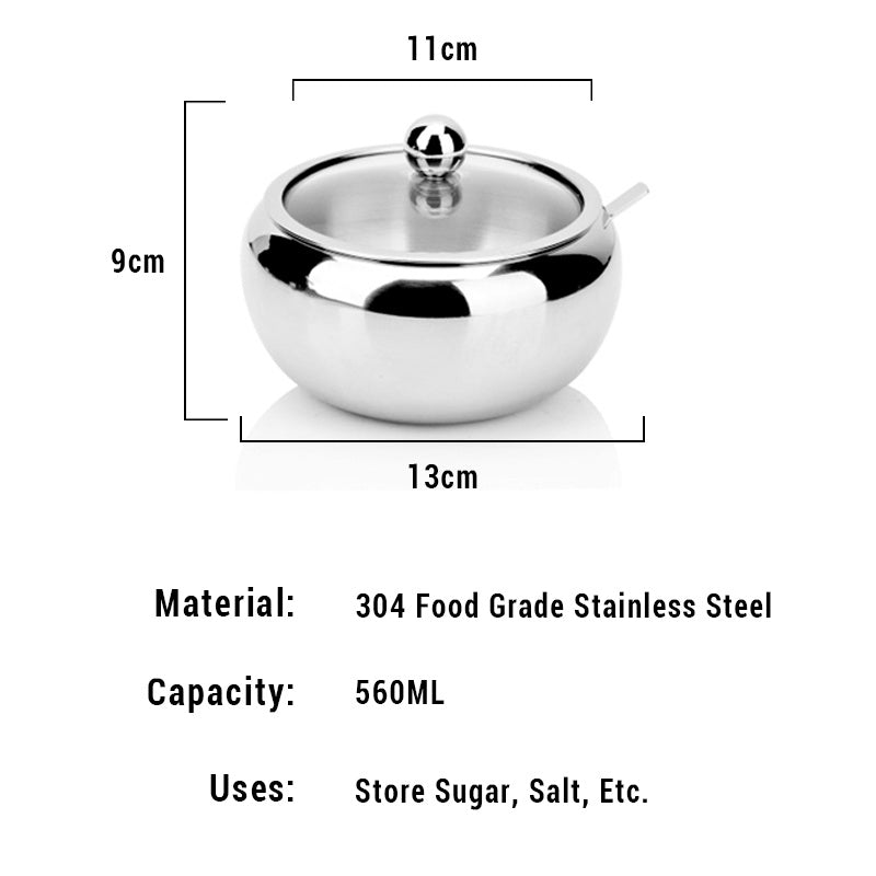 Shopi Vella stainless steel seasoning pot made of 304 food grade stainless steel with 560ml capacity