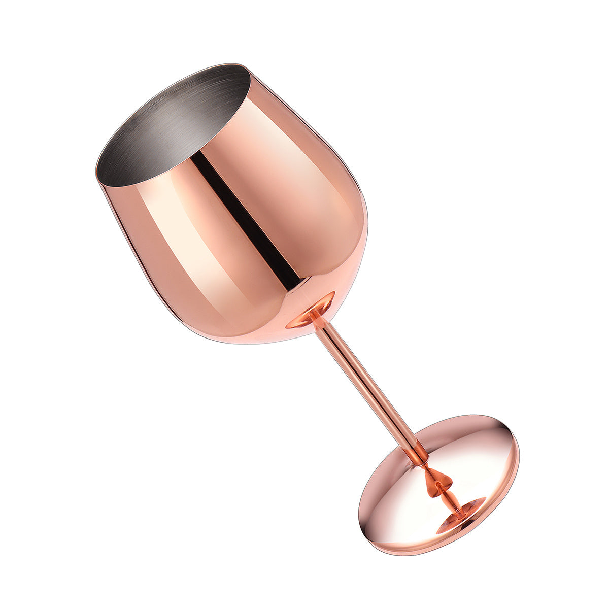 Shopi Vella rose gold stainless steel wine glass with sleek modern design