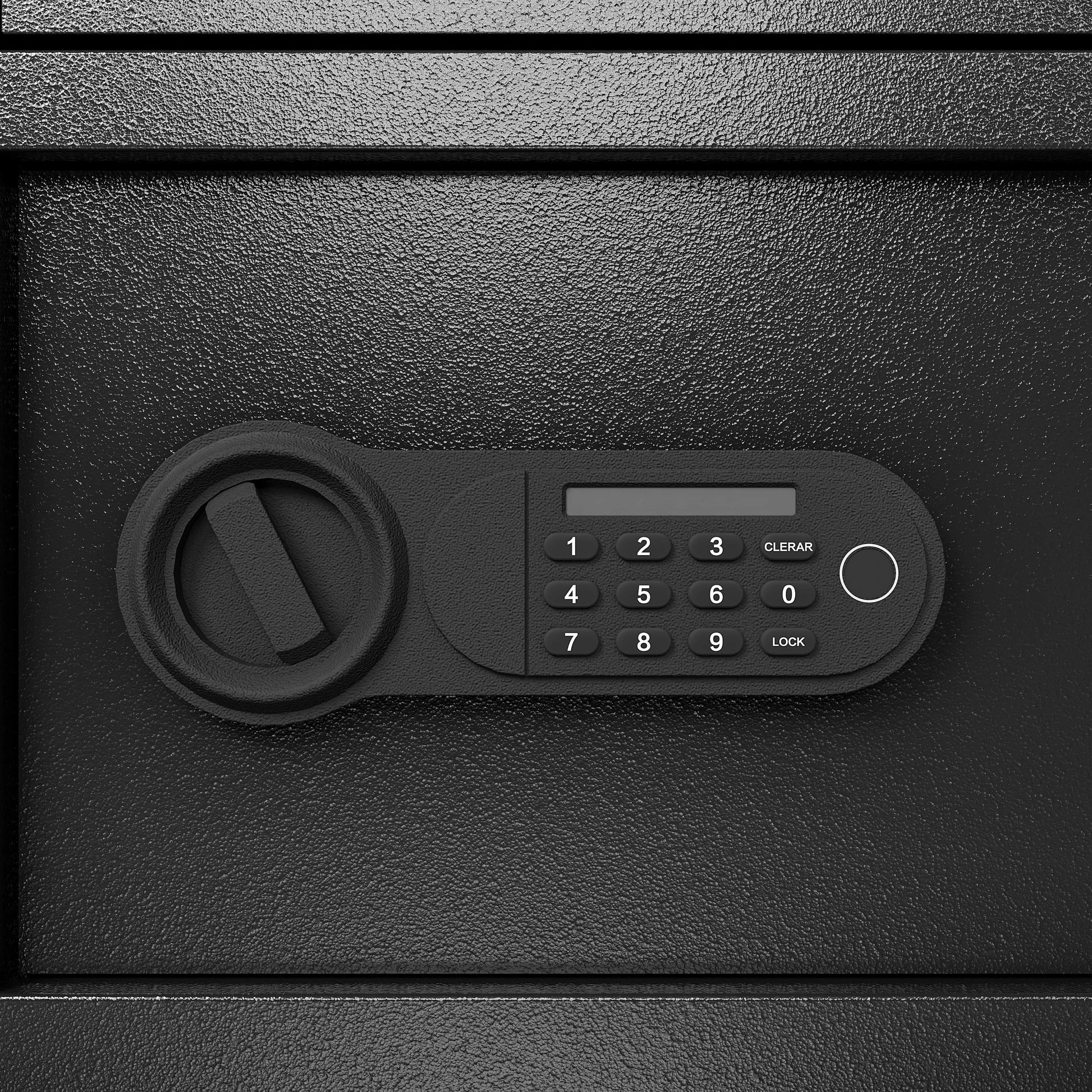 Shopi Vella steel security safe box with digital keypad and rotating handle for secure storage