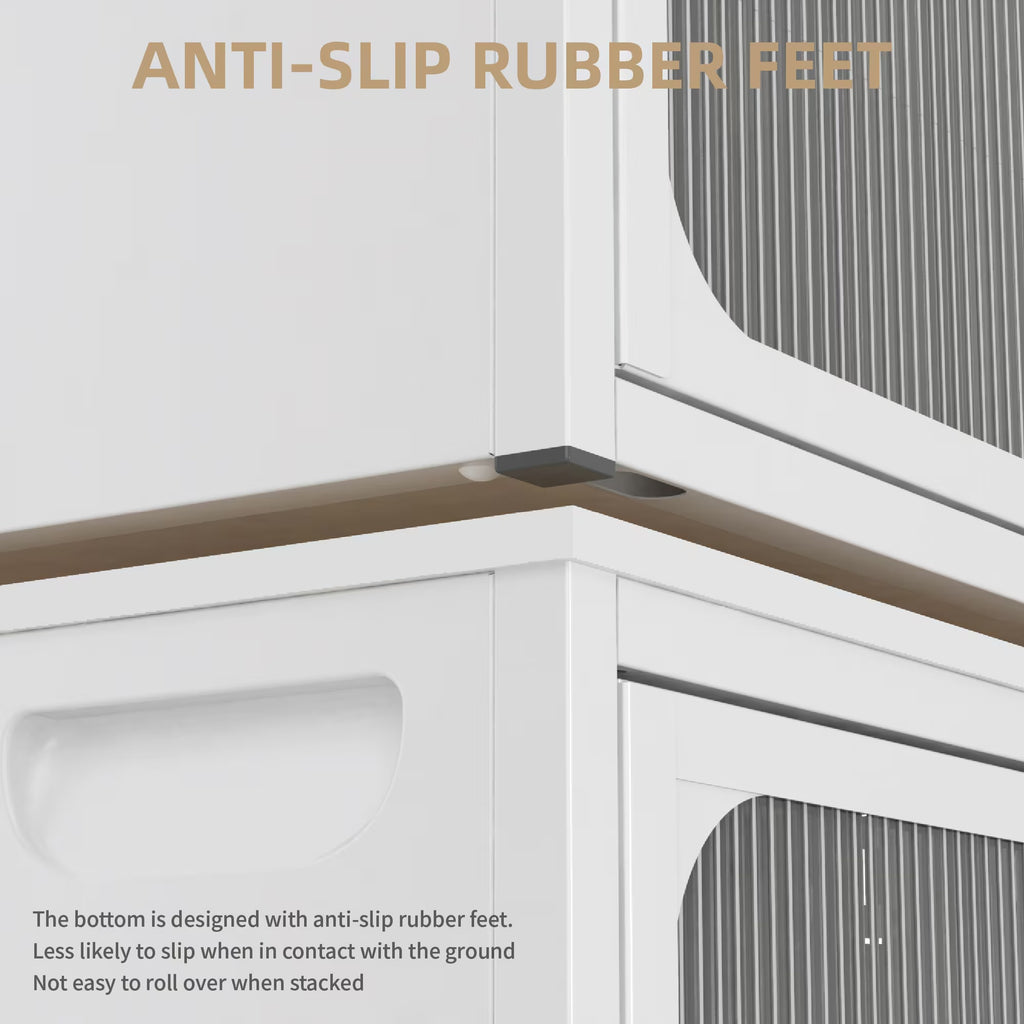 Close-up of sturdy steel wood cabinet for home featuring anti-slip rubber feet for stability
