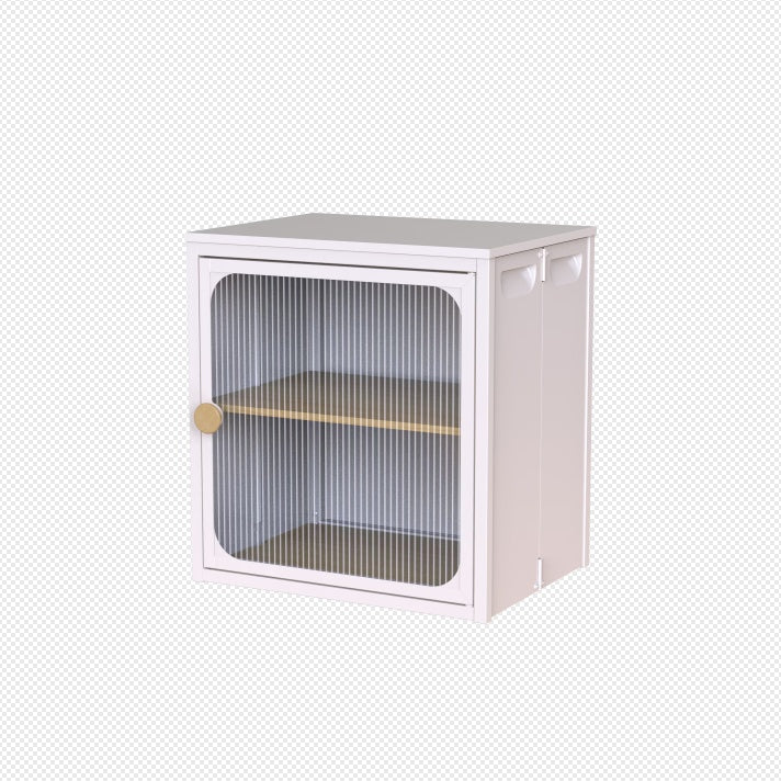 Shopi Vella sturdy steel wood cabinet for home with glass door and interior shelf for storage
