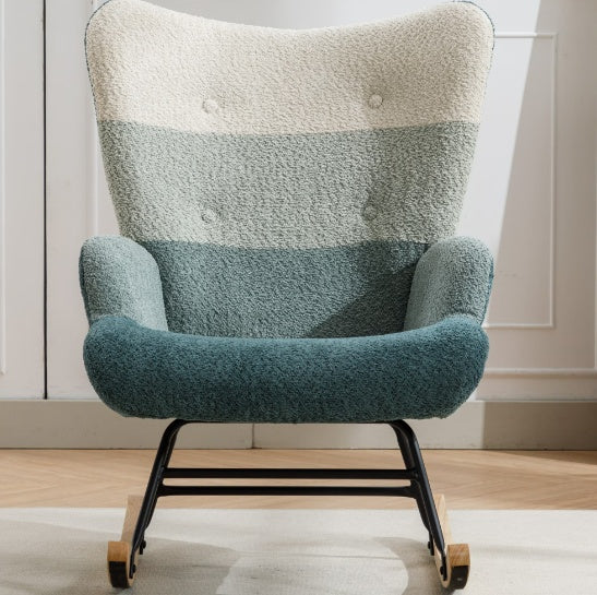 My Store stylish lounge chair for home office with multicolor soft textured upholstery and black metal legs