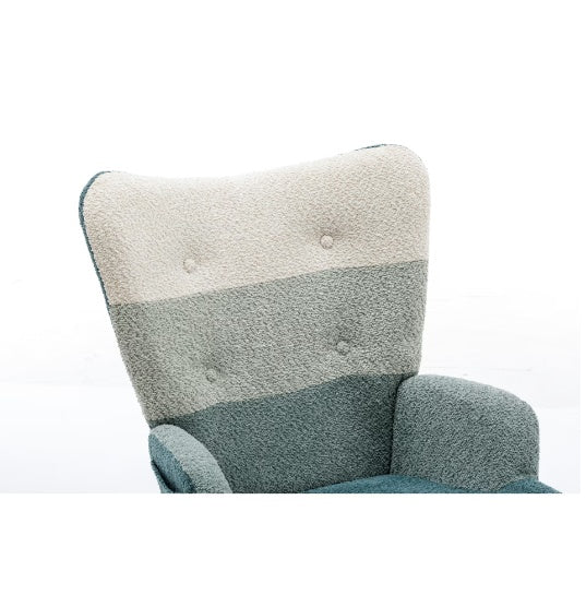 Stylish lounge chair for home office with soft gradient fabric and cushioned armrests