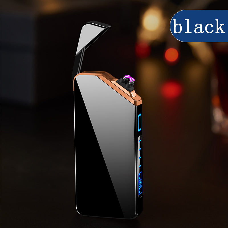 Shopi Vella stylish pocket cigarette lighter in black with sleek metallic finish and digital display