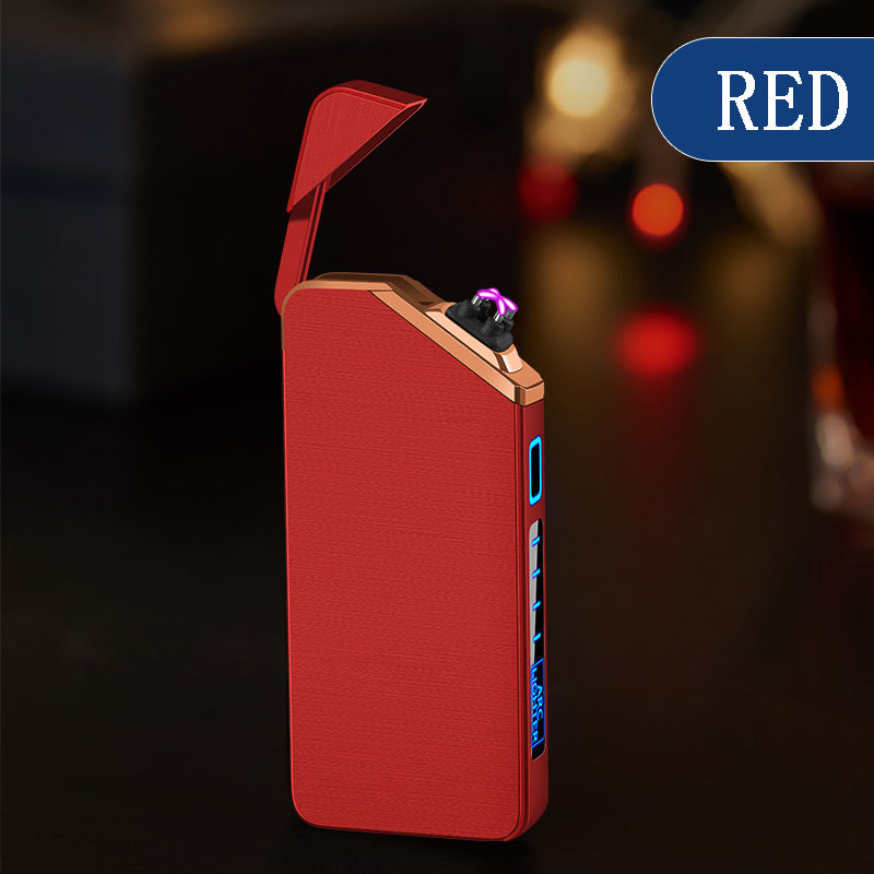Red stylish pocket cigarette lighter with electronic ignition and sleek design for home storage
