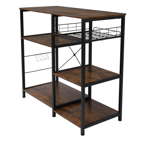 Shopi Vella stylish storage shelves for kitchen with metal frame and wooden open shelving for organization