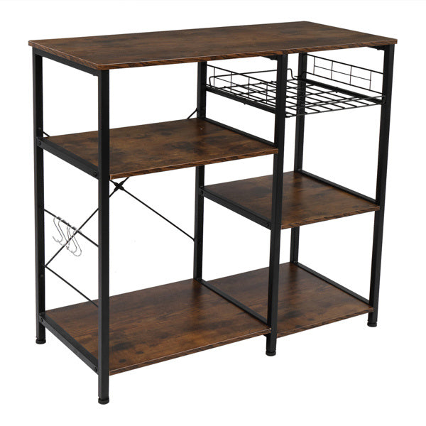 Shopi Vella stylish storage shelves for kitchen with metal frame and wooden shelves