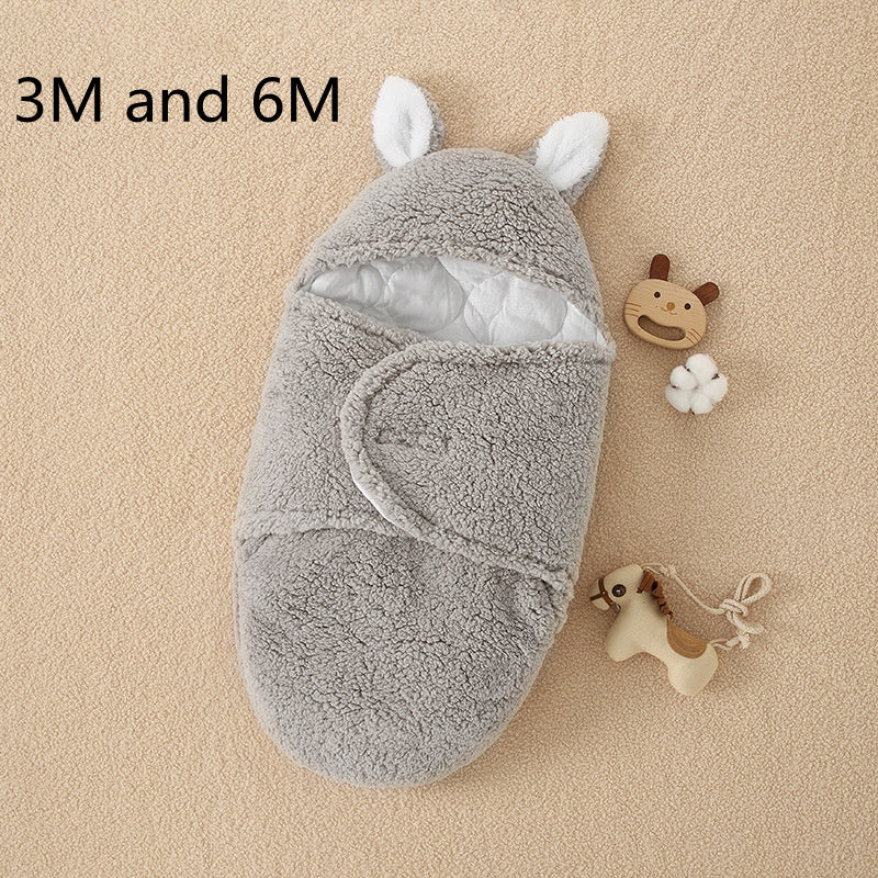 Shopi Vella thick winter baby quilt in gray with soft ears designed for 3M and 6M infants