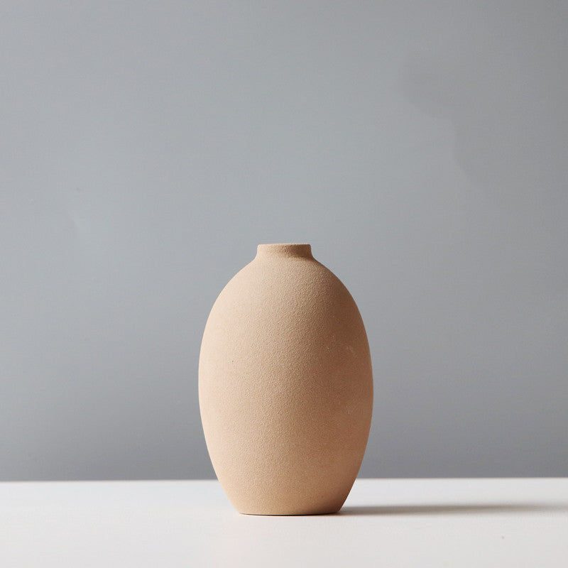 Minimalist beige ceramic vase suitable for Shopi Vella TV cabinet flower stand home storage decor