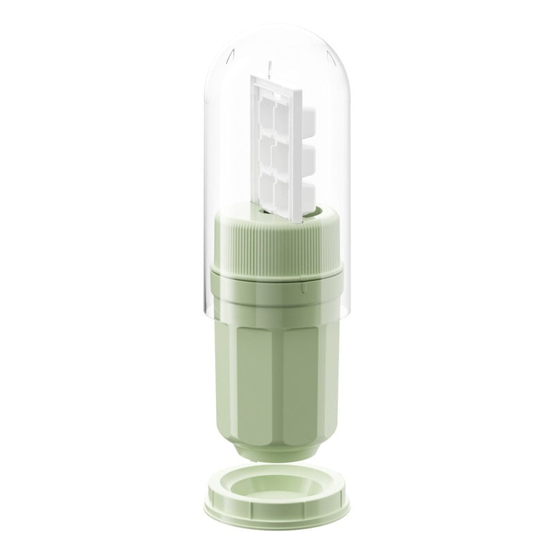 Shopi Vella twisting ice cup mold for freezer in light green with clear lid for kitchen storage
