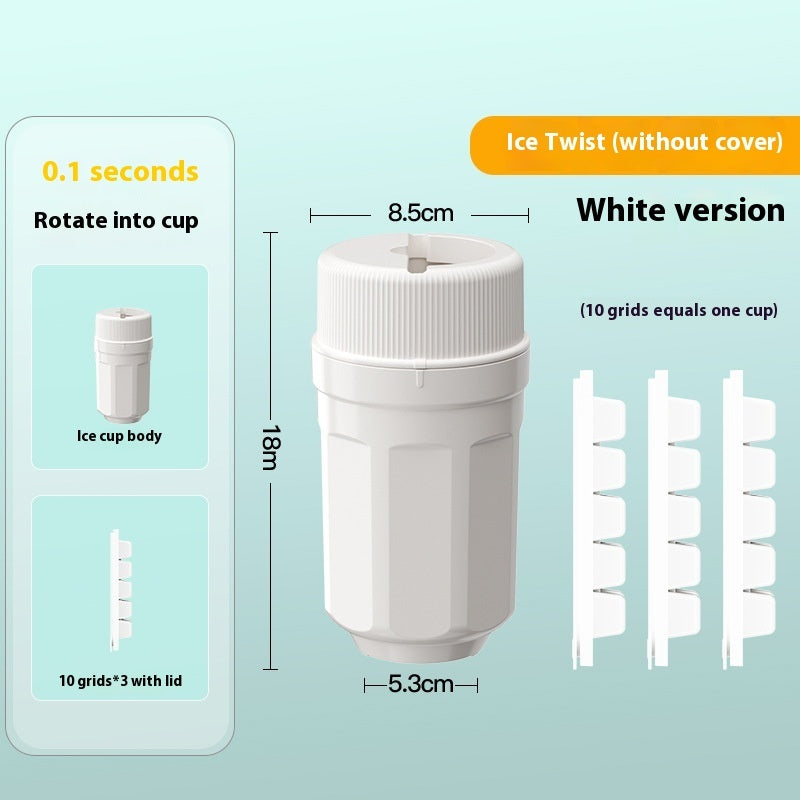Shopi Vella twisting ice cup mold for freezer white version with 10 grids and rotating ice cup body