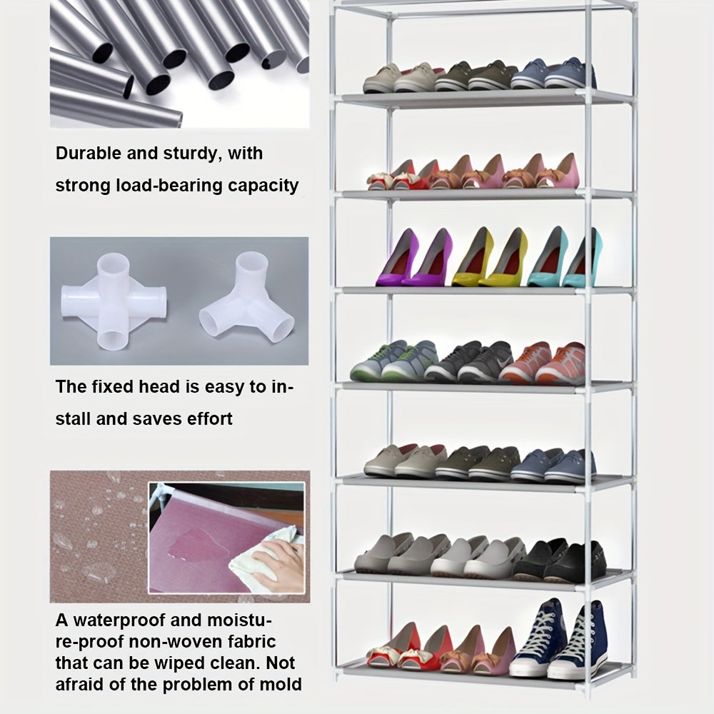 Shopi Vella 10-layer shoe cabinet with dust cover storage rack with durable metal frame and waterproof fabric