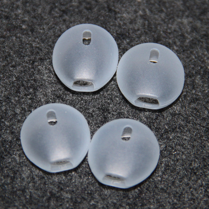 Set of four transparent headphone silicone case covers for protecting earbuds from damage