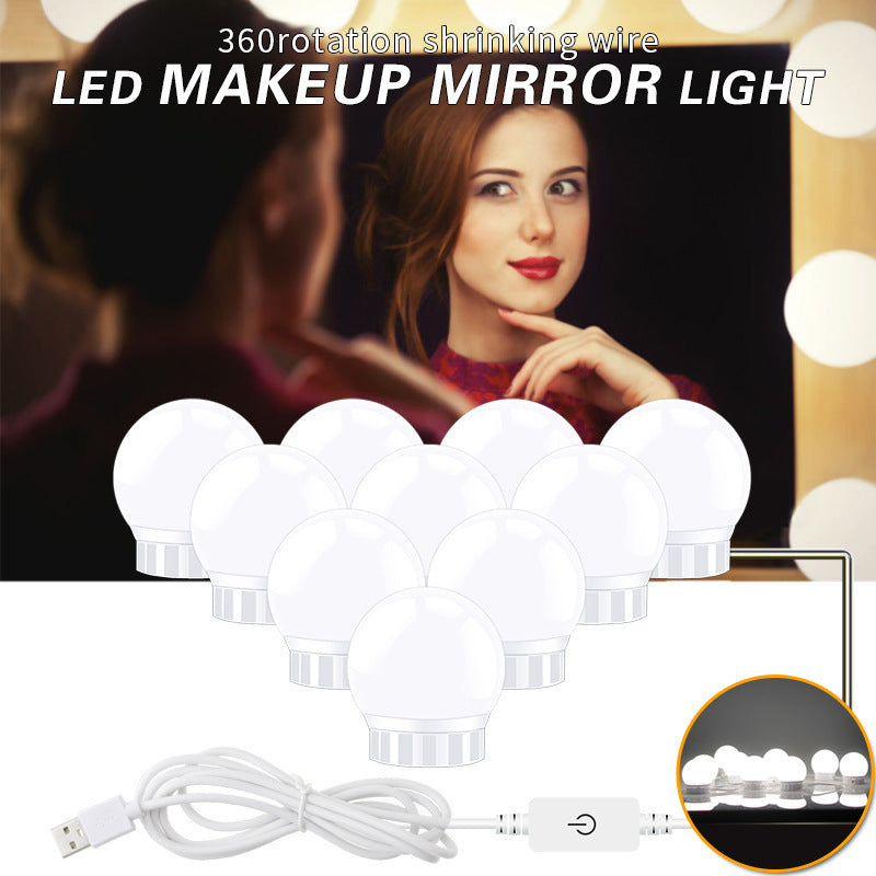 Shopi Vella USB touch LED mirror light with 360 rotation shrinking wire for makeup vanity