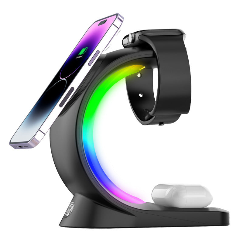 Shopi Vella 4 in 1 magnetic wireless charger with phone, smartwatch, and wireless earbuds charging