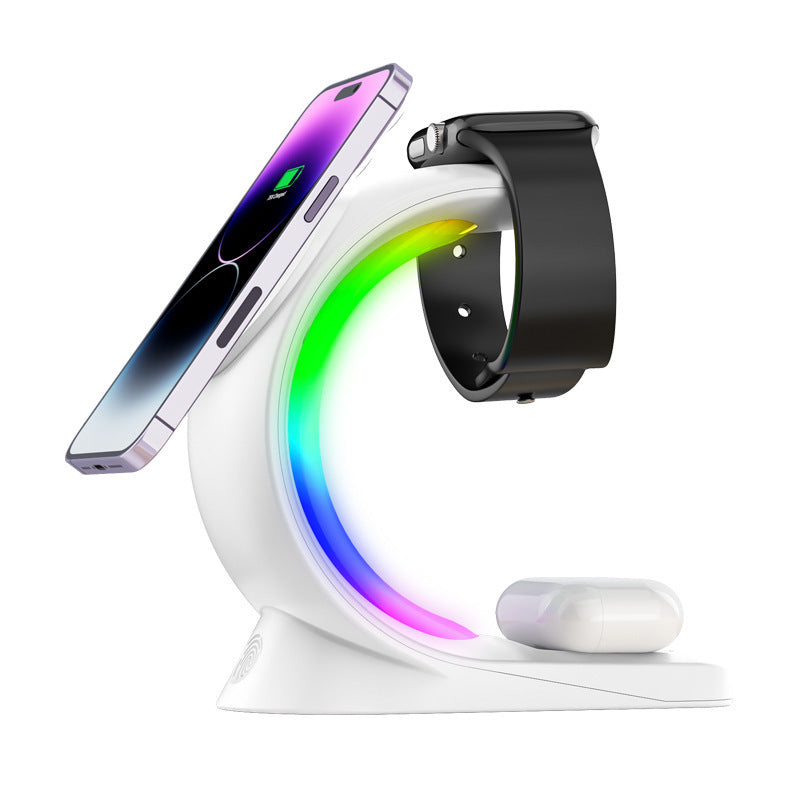 Shopi Vella 4 in 1 magnetic wireless charger with smartphone, smartwatch, and earbuds charging station